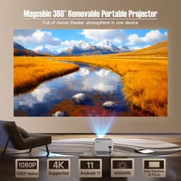 Studio Lyma Beamer - Projector - 1080P - 650ANSI - 4K beeld - Draagbaar - Thuisbioscoop - WiFi6 +5G - Android 11 - BT5.2 & Hl-Fl stereo speaker — thumbnail 5