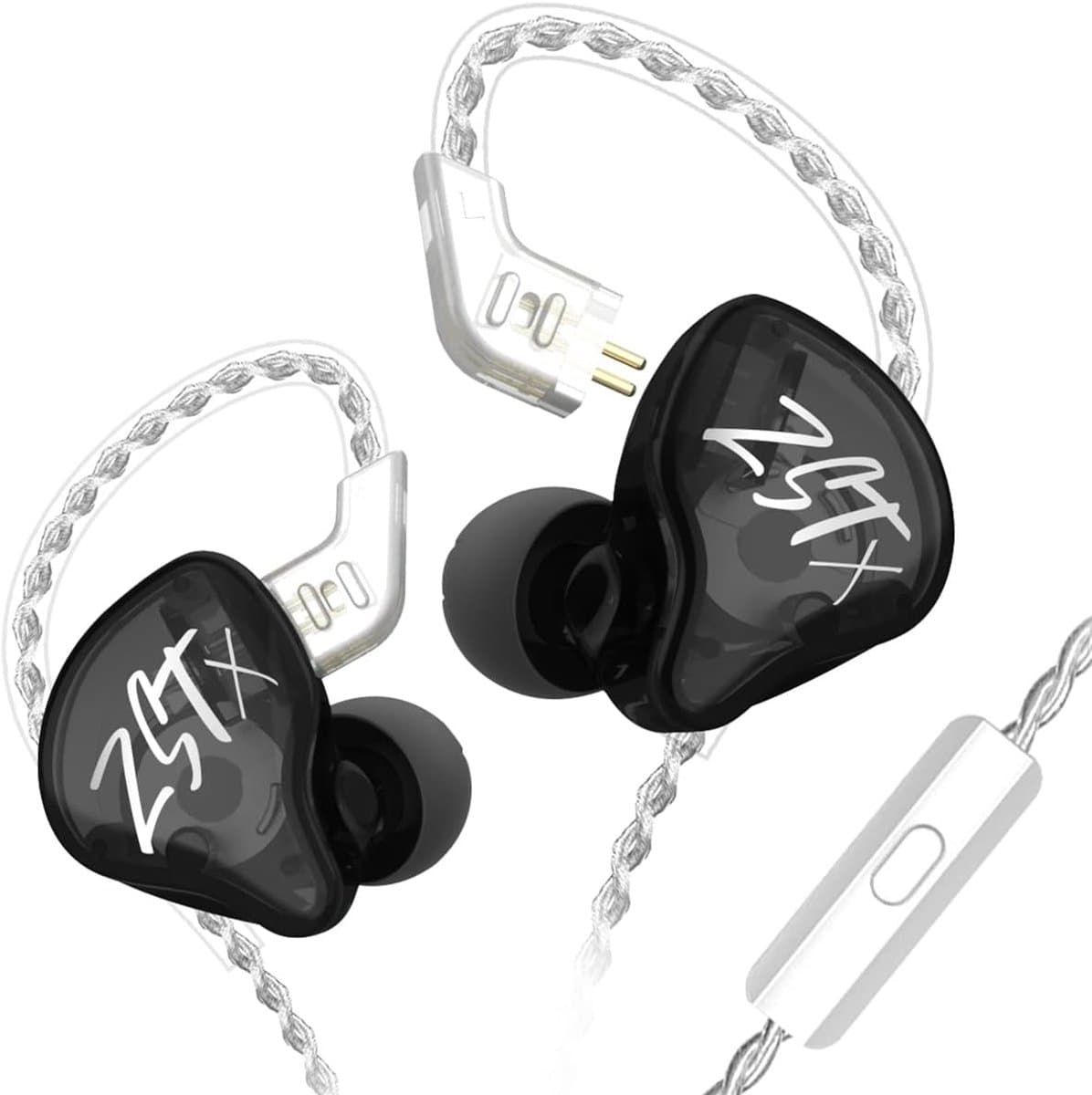 KZ ZST X - In-Ear Monitors - IEM - Muziek & Gaming Oortjes - Oordoppen - Verwisselbare Kabel - Hybride Drivers - Ergonomisch Design – Zwart — afbeelding 1