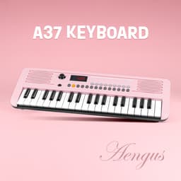 Áengus Keyboard Piano Keyboard Kind met 37 Aanslaggevoelige toetsen - USB-C MIDI - Roze — thumbnail 2
