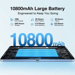 Doogee T40 Tablete Avec Clavier 8GB RAM+512GB ROM (TF 2TB) Helio G99 Batterij 8580mAh 11 "2.5K Android 15 Face ID Dual 4G LTE,Zwart — thumbnail 5