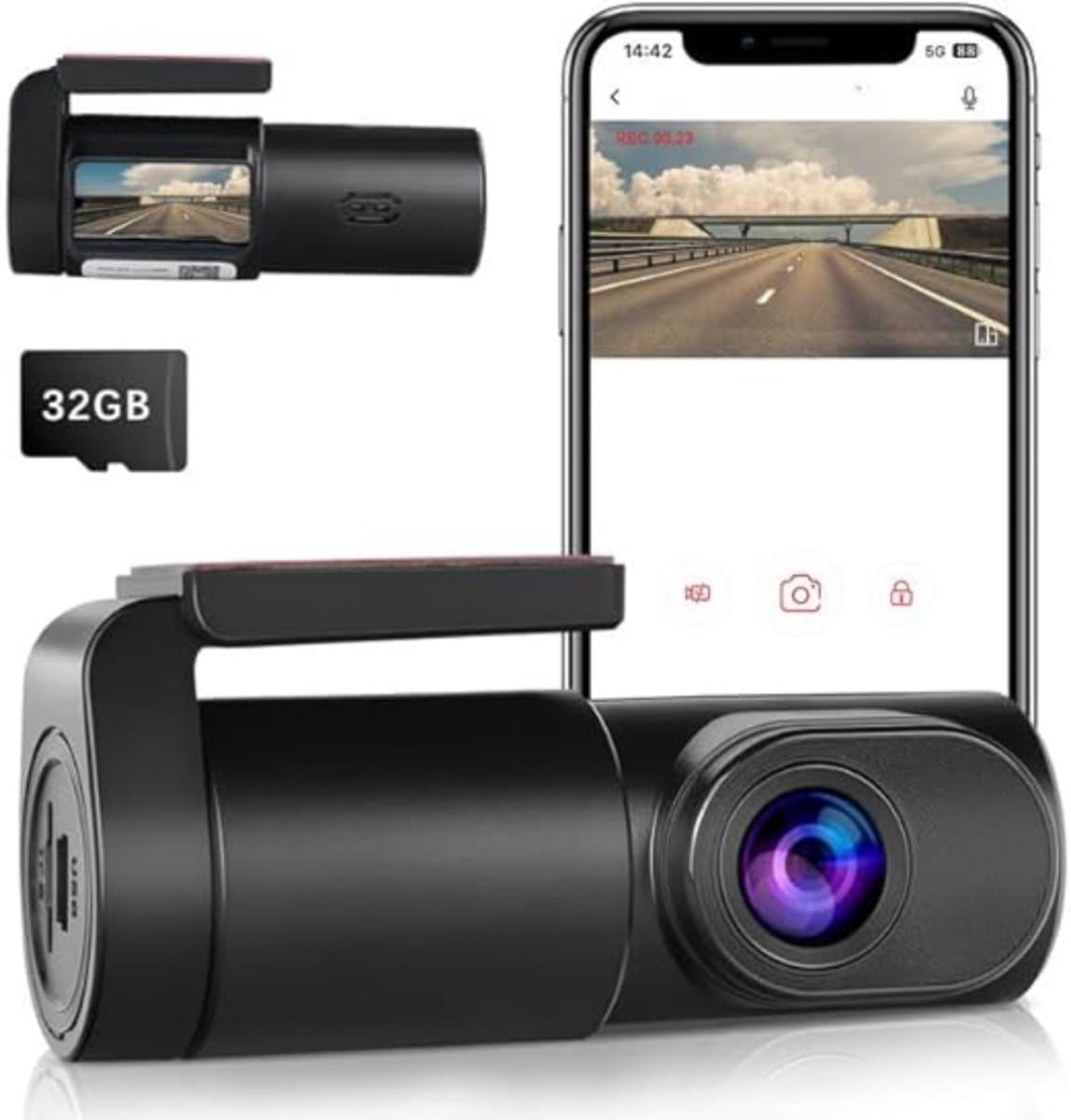 Lexium Dashcam - Daschcams - Auto - Camera - Vooruit - Achteruit - Video - Autobeveiliging - Parkeerbeveiliging - Recording - Dag en Nacht - Schadepreventie — afbeelding 1