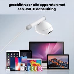 Kbstronics bedrade oordopjes USB-C aansluiting - Oortjes met draad en microfoon - USB-C - Wit - Slimme bediening — thumbnail 3