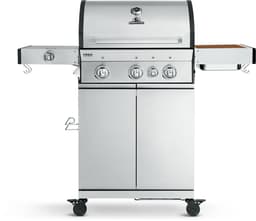 BURNHARD® 3 Branders gasbarbecue FRED Deluxe BLACK Series 3 incl. achterbrander, keramische 900°C infraroodbrander, zijkookplaat, RVS grillrooster + uitklapbare zijtafels — thumbnail 1