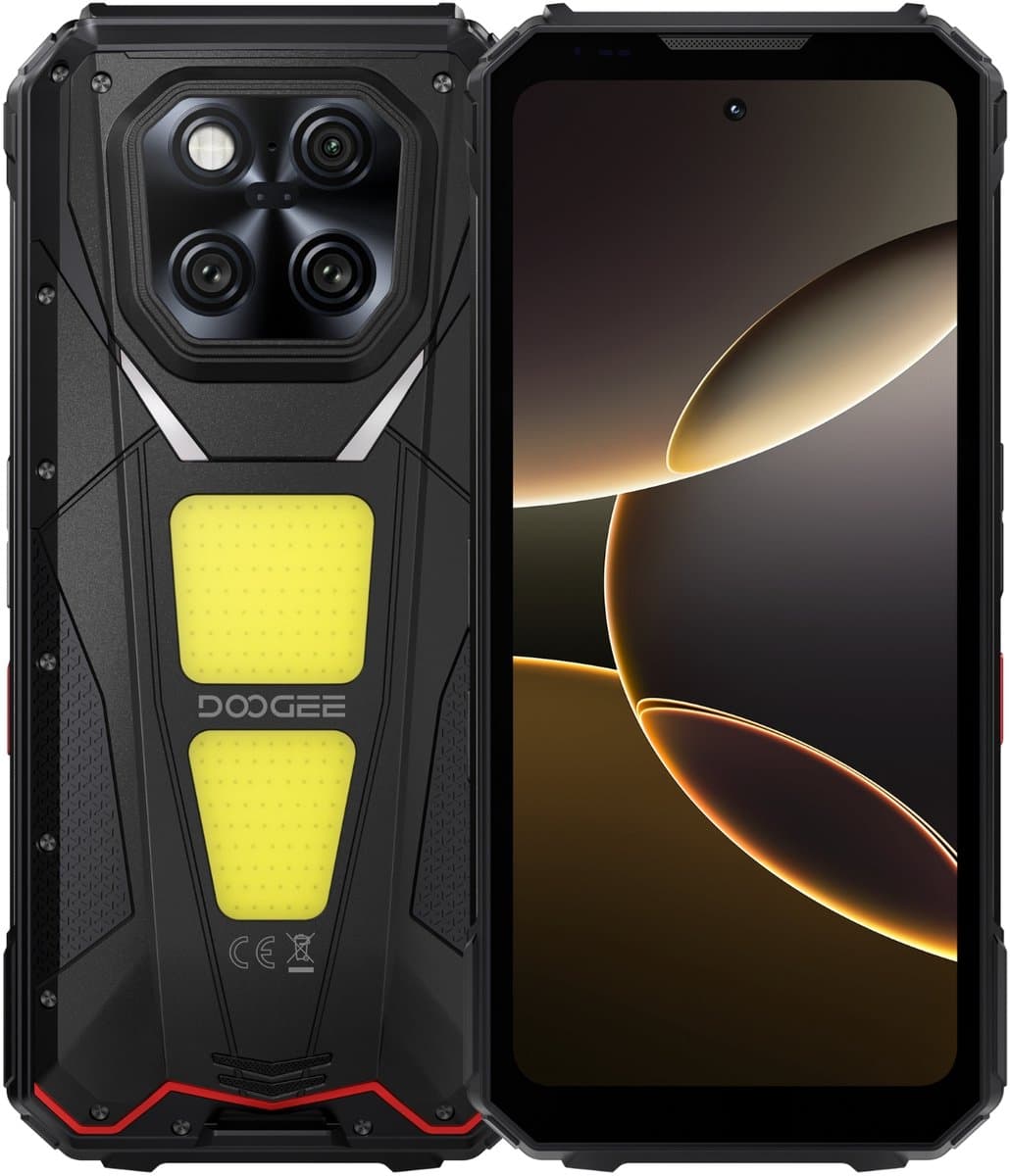 Rugged smartphone met ingebouwde projector – 5G Android 15, 36GB RAM, 512GB opslag, 20500mAh accu, 200MP camera – DOOGEE V Max Play VIP Zwart — afbeelding 1