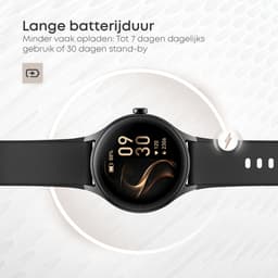 Norva DR06 – Smartwatch Heren en Dames – Horloge met Hartslagmeter en Slaapmonitor – 100+ Sportmodi – AMOLED – Zwart — thumbnail 5
