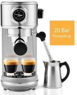 KitchenLove Pistonmachine - RVS Espressomachine - 20 Bar - Handmatig - Met Stoompijpje — thumbnail 1