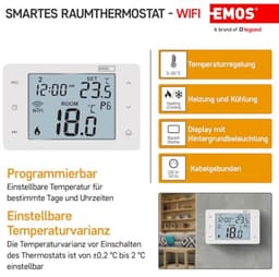Slimme kamerthermostaat met WiFi en app voor verwarmings- en koelsystemen — thumbnail 5