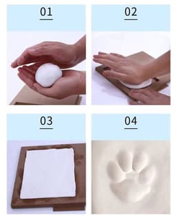 Daity Witte kleiprint fotolijst, hondenpootafdrukken, gipsen huisdieren, 22,5 x 27,5 cm, puppy- en kittenafdrukken — thumbnail 3