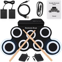 Premium Elektrische Drumstel - Inclusief Drumstokken En Oordopjes - Drumstel voor kinderen - Drumpad - Drumstel Elektronisch - Kinder Drumstel - Nifkos — thumbnail 1