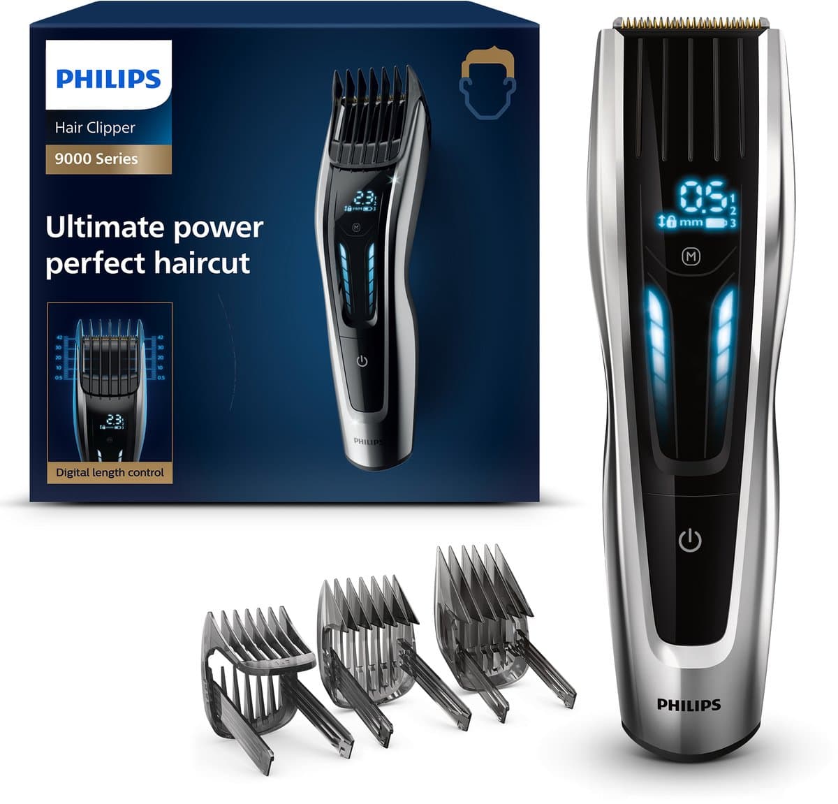 PHILIPS Hairclipper series 9000 HC9450/15 incl. 3 haarkammen — afbeelding 1