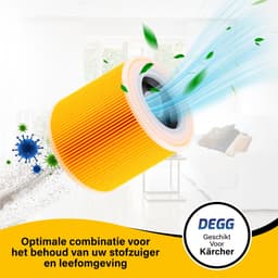 DEGG® Patroonfilter – Geschikt voor Kärcher WD1, WD2, WD3, MV2 & MV3 – Nat/Droog Stofzuiger Filter – Premium Cartridgefilter – 2 STUKS — thumbnail 2
