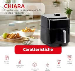 Luchtfriteuse met Soft-Stoom, Digitale Display en 8 Vooraf Ingestelde Programma's, 6,5 L — thumbnail 1