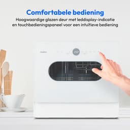 MEDION Mini Vaatwasser DWT51 (tafelmodel vaatwasser met touchbediening, emmerfunctie, 5 couverts, werkt met/zonder wateraansluiting, 7 reinigingsprogramma's, voorkeuze starttijd, MD 37766) wit — thumbnail 3