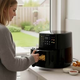 Inventum GF502HLDB Airfryer - 5L - Kijkvenster - 11 programma's - 70-200 °C - Tot 5 personen - Zwart — thumbnail 3