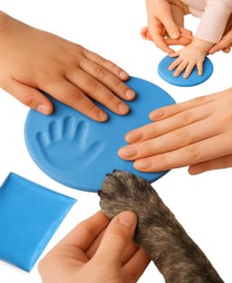 Baby hand- & voetafdruk klei – Blauw – 20g zachte fluffy klei – DIY gipsafdruk – Voor baby’s én huisdieren – Pootafdruk hond/kat – Lichtgewicht & herbruikbaar – 10×7 cm verpakking — thumbnail 1