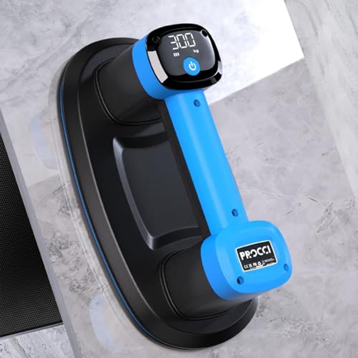 Accu-zuiger voor tegels en glas met LCD-display - 2 motoren en 300 kg zuigkracht — afbeelding 1