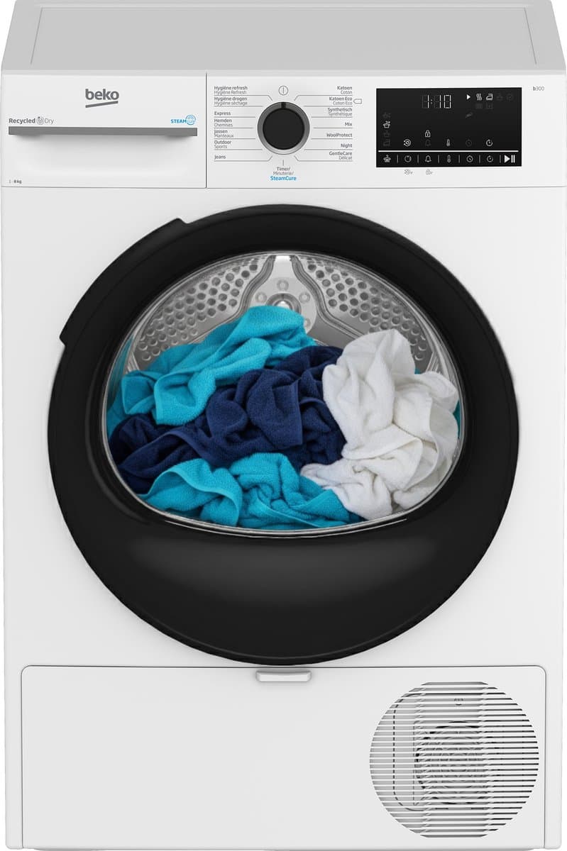 Beko BM3T3824W - SteamCure™ - Warmtepompdroger - 8 kg — afbeelding 1