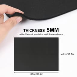 Candala Hittebeschermingsmat, brandvertragende lasdeken, hittebestendig materiaal tot 1000 °C, vuurvaste mat voor grill, kachel, lassen, loodgieters (60 x 45 cm) — thumbnail 2