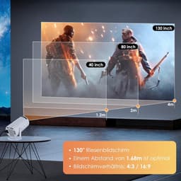 Mini Beamer – Draagbare Projector voor Thuis & Reizen – Compacte Mini Projector – Thuisbioscoop & Presentaties — thumbnail 4