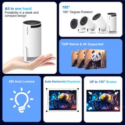 Magcubic HY300 Pro Beamer – 4K Support – Smart Android 11 – Wifi6 – Bluetooth – 290 ANSI – Mini Cinema Projector — thumbnail 3