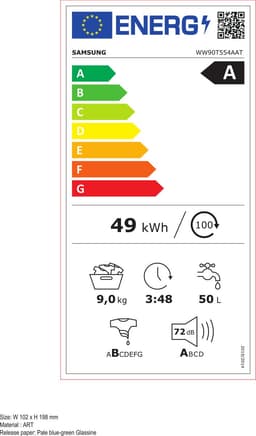 Samsung WW90T554AAT/S2 wasmachine Voorlader 9 kg 1400 RPM Wit — thumbnail 2