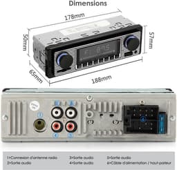Autoradio Bluetooth 5.0 Autoradio Bluetooth, 1 DIN Autoradio Handsfree Geschikt voor 9-12V Auto FM-radio, Ondersteunt 2 USB/AUX/SD/TF/MP3 1 DIN Autoradio Ondersteunt iOS/Android — thumbnail 2