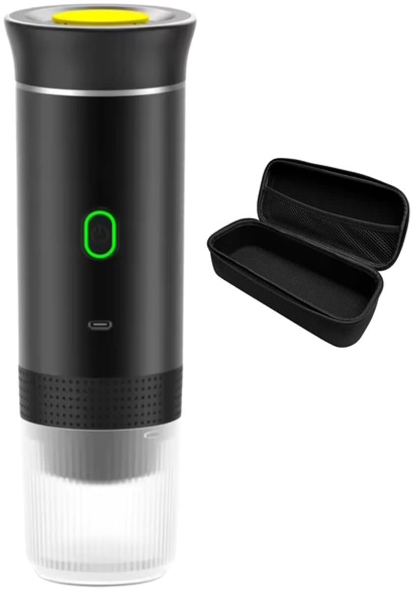 Lordani Draagbaar Koffieapparaat voor Onderweg | Inclusief Tas | 60ml | 12 Volt | Espresso | Nespresso | Dolce Gusto | Capsule Koffie | Gemalen Koffie | Cups | Oplaadbaar | Draagbare Koffiemachine | Zwart — afbeelding 1