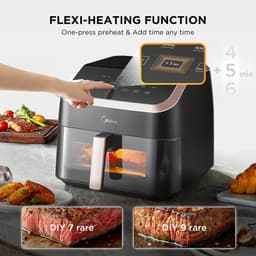 XXL Airfryer – 9L – 8-in-1 Multifunctioneel – Bakken – Grillen – Frituren Zonder Olie – Verwarmen – Drogen – Roosteren – Digitale Touchscreen – Grote Capaciteit – Voor Gezinnen en Groepen — thumbnail 2