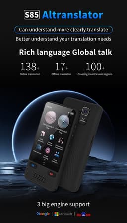 Taalvertaler Apparaat – 138 Talen – Offline & Online Vertaling – Real-Time Stem- & Fotovertaler – Zakelijk & Reizen – Model S85 — thumbnail 2