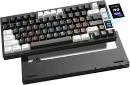 Yunzii AL80 - Zwart - Aluminium Mechanisch Draadloos Toetsenbord - 75% - Qwerty - Gaming Keyboard - RGB Lichten - Cacao Cream V2 Switch — thumbnail 1