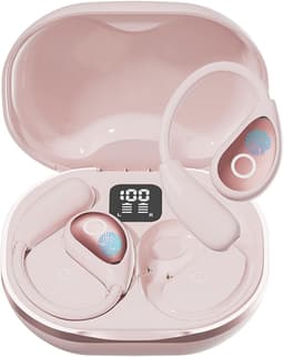 Open Ear Oordopjes - Draadloze Bluetooth 5.4 Sport Oordopjes - Met Digitale Display en 50Uur Speeltijd - Voor Fietsen en Hardlopen - Sportoordopjes - Roze — thumbnail 1