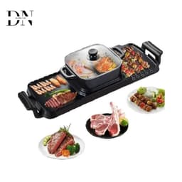 Deniva - Elektrische BBQ Pan Grill & Hot pot - 2-in-1 - Gourmetstel - Anti Aanbak - Rookvrij - BBQ - Grill - 2400W - 1-8 Personen — thumbnail 1
