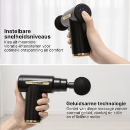 Massage Gun Professioneel – Massage Pistool - Compact & Stil <55 dB – 4 Opzetstukken – USB-C – Spiermassage voor Nek Rug en Benen – Draagbaar - Krachtig - Draadloos — thumbnail 5