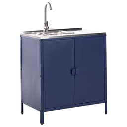BELIANI VILAMA - Tuin kookeiland met keukenkast 2-delig - Blauw - RVS — thumbnail 4