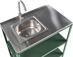 BELIANI VILAMA - Buitenkeuken met spoelbak - Groen - 80x50x92 cm - Staal — thumbnail 2