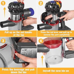 JeiibrZui Dyson V8 Stofbak - Dyson V7 Stofbak - Compatibel Met SV10/SV11 Modellen - 1 Stuk - Transparant Voor Stofzuiger Vervanging — thumbnail 3