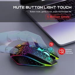 Draadloze Zwart Muis PRO GM1 met LED - Geruisloze werking - Oplaadbaar - Draagbaar - Draadloos 2.4G - Inclusief USB-ontvanger — thumbnail 3
