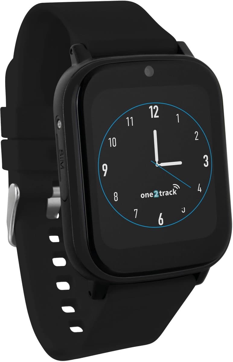 one2track Connect NEXT zwart | GPS horloge voor kinderen | Bekijk de locatie van je kind. Stel veilige zones in. En videobellen met de leukste smartwatch voor kinderen — afbeelding 1
