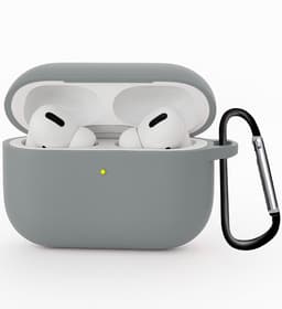 Hoesje Geschikt voor Apple Airpods Pro 3 - Siliconen Hoes met Clip - Silicone Case Cover - Grijs — thumbnail 1