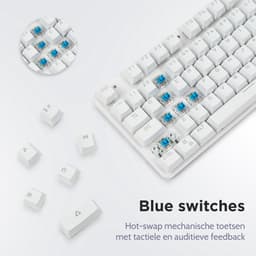 getcetera Gaming Keyboard 104 Keys – Blue Switches – RGB – Wit – Bedraad – USB-A – Numeriek Keypad – Anti-Ghosting — thumbnail 2