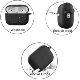 Hoesje Geschikt voor AirPods Pro 3 - Lila - Casemania Liquid Siliconen Bescherm Hoes met Bevestigingslus & Karambijnhaak — thumbnail 2