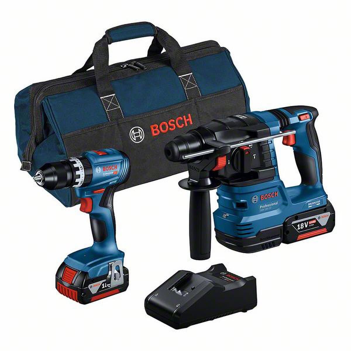 Bosch Combiset GSB 18V-45+GBH 18V-22+2x4.0Ah+G — afbeelding 1