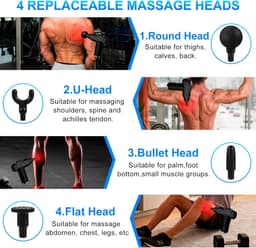 Mini Massagepistool met 32 Snelheden en LCD-scherm - Draagbaar Massageapparaat voor Spierpijn en Vermoeidheid — thumbnail 3