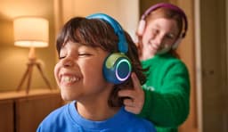 PHILIPS TAK4200MP 4200-serie On Ear draadloze opvouwbare hoofdtelefoon voor kinderen - 45 uur afspeeltijd, beperkt volume, Audio delen, laadkabel meegeleverd - Ambiant verlichting - Magenta Paars — thumbnail 2