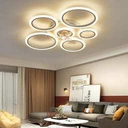 Moderne Smart LED Plafondventilator met Dimbare Verlichting en Afstandsbediening — thumbnail 3