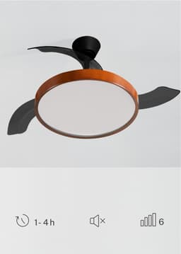 CREATE - Plafondventilator 40W stil (Ø108cm) met intrekbare bladen met licht LED - Met WiFi + afstandsbediening - WIND CLEAR STUDIO — thumbnail 2