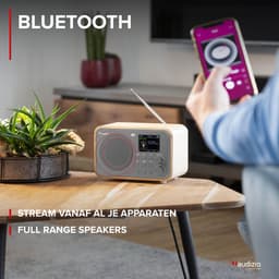 DAB radio met Bluetooth - Audizio Milan - DAB radio retro met accu en FM radio - Bamboe — thumbnail 3