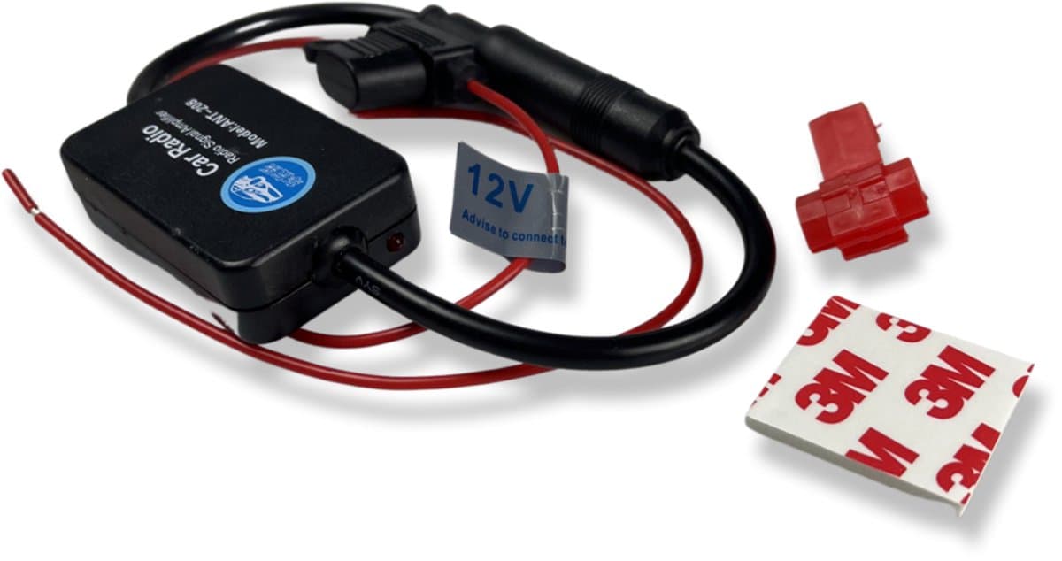radio antenne versterker camper auto boot bus Autoradio FM AM signaal versterker / Booster rood — afbeelding 1