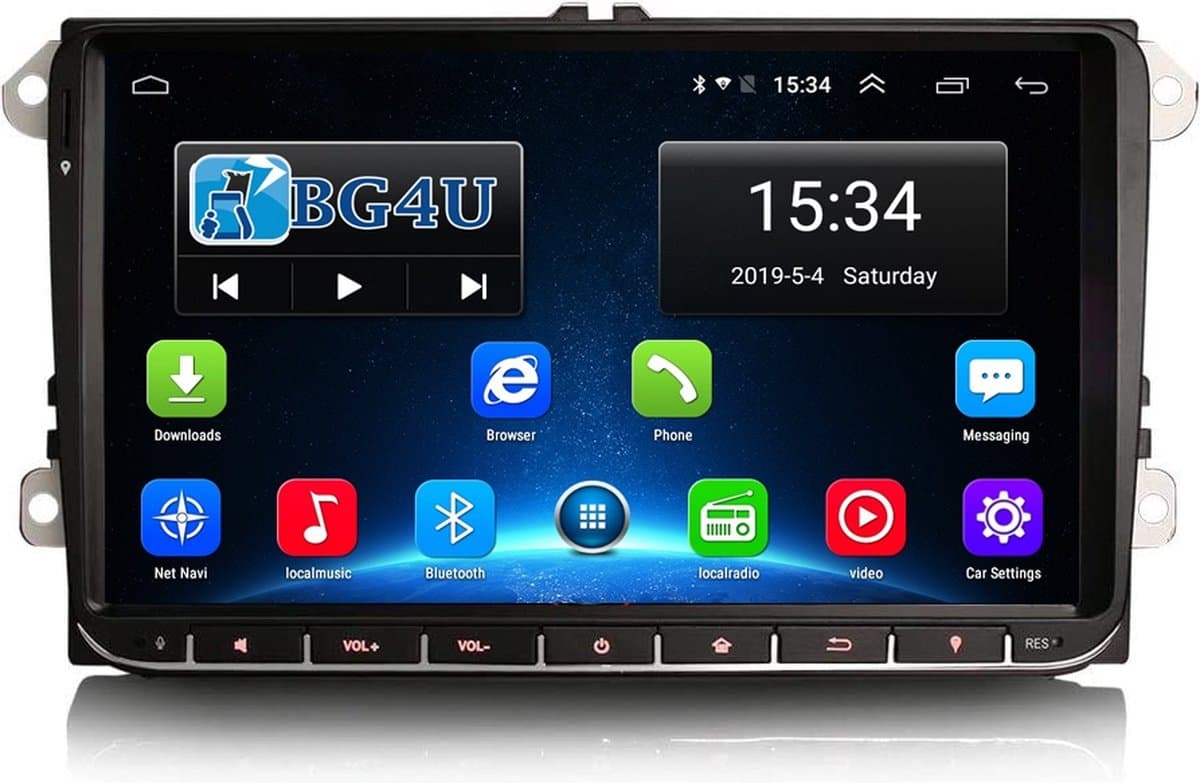 Navigatie radio VW Volkswagen Golf Touran Polo Passat, Android 8.1, Apple Carplay, 9 inch — afbeelding 1