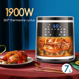 Aigostar 1900 W 7 l elektronische heteluchtfriteuse met dubbele pan zwart met wifi-functie VDE/Cube Smart — thumbnail 3
